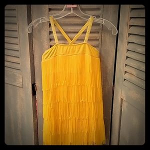 Art Stone CM Yellow Fringe Flapper Style Dress